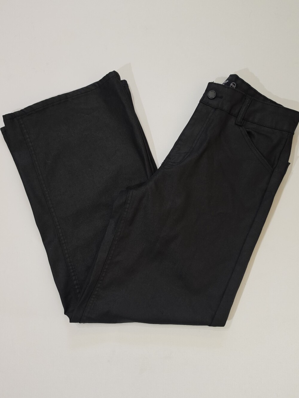 OAT New York Wide Leg Pants Womens 4 Matte Black High Rise 90s Grunge Festival